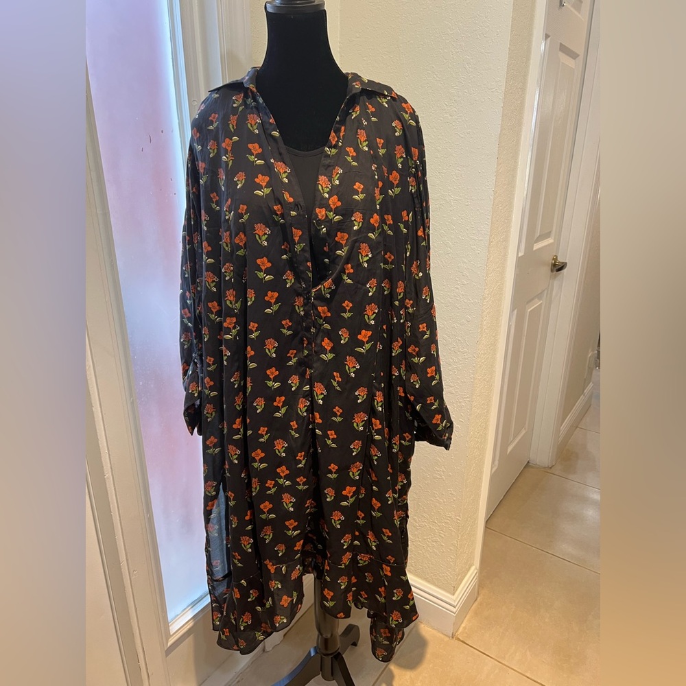 ZARA Floral Black Dress